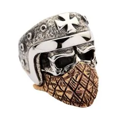 Bikerringshop Sterling Silver Bandana Biker Skull Ring -Outlet Rings Store bandana biker skull ring 13