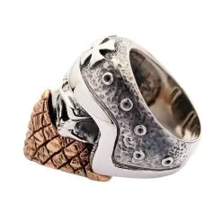 Bikerringshop Sterling Silver Bandana Biker Skull Ring -Outlet Rings Store bandana biker skull ring 4