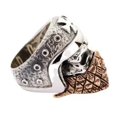 Bikerringshop Sterling Silver Bandana Biker Skull Ring -Outlet Rings Store bandana biker skull ring 5