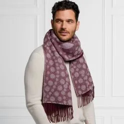 Outlet Rings Store -Outlet Rings Store basket weave pattern reversible wool scarf 1