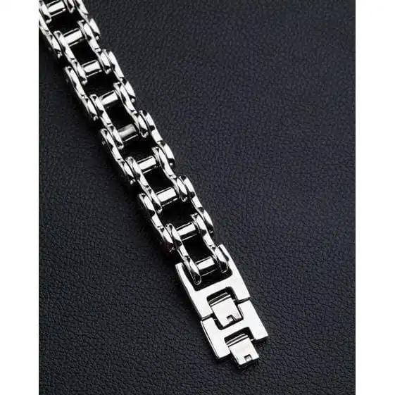 Bikerringshop Sterling Silver Big Bike Chain Bracelet 5 Bikerringshop Sterling Silver Big Bike Chain Bracelet - Image 3