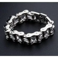 Bikerringshop Sterling Silver Big Bike Chain Bracelet 13 Bikerringshop Sterling Silver Big Bike Chain Bracelet -Outlet Rings Store big bike chain bracelet 4