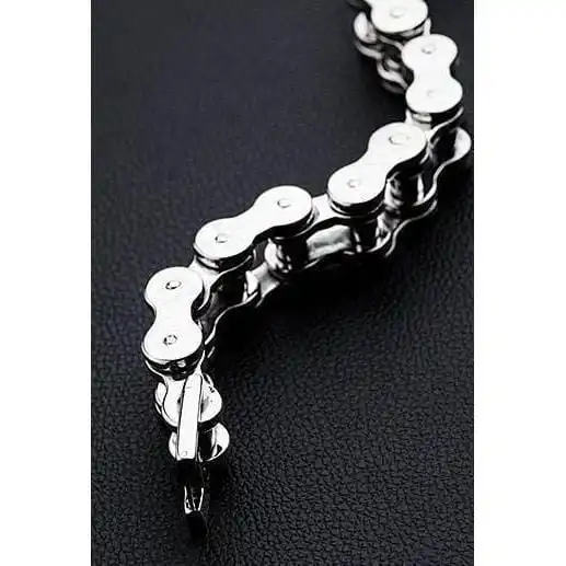 Bikerringshop Sterling Silver Big Bike Chain Bracelet 7 Bikerringshop Sterling Silver Big Bike Chain Bracelet - Image 5