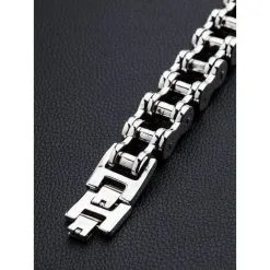 Bikerringshop Sterling Silver Big Bike Chain Bracelet 15 Bikerringshop Sterling Silver Big Bike Chain Bracelet -Outlet Rings Store big bike chain bracelet 6