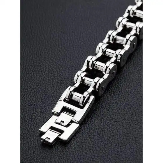 Bikerringshop Sterling Silver Big Bike Chain Bracelet 8 Bikerringshop Sterling Silver Big Bike Chain Bracelet - Image 6