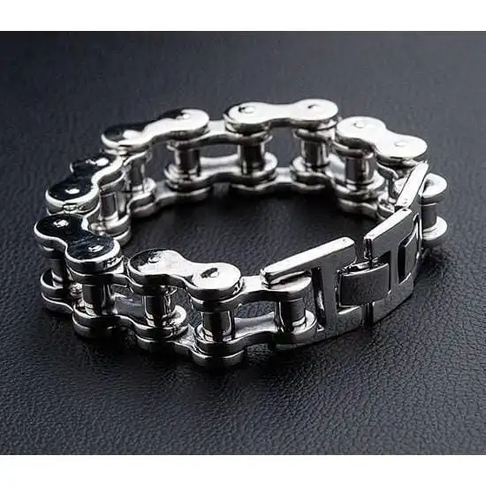 Bikerringshop Sterling Silver Big Bike Chain Bracelet 10 Bikerringshop Sterling Silver Big Bike Chain Bracelet - Image 8