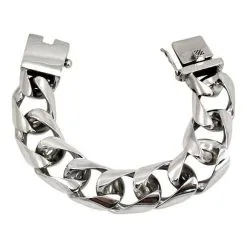 Bikerringshop Sterling Silver Big Figaro Bracelets