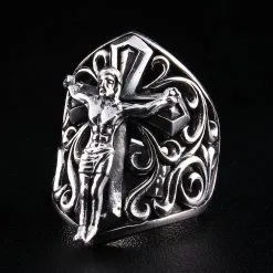 Bikerringshop Sterling Silver Big Jesus Ring 9 Bikerringshop Sterling Silver Big Jesus Ring -Outlet Rings Store big jesus ring 2