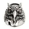 Bikerringshop Sterling Silver Red Eyes Owl Ring -Outlet Rings Store big owl ring