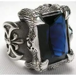 Bikerringshop Sterling Silver Big Sapphire Mens Rings 14 Bikerringshop Sterling Silver Big Sapphire Mens Rings -Outlet Rings Store big sapphire rings 6