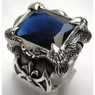 Bikerringshop Sterling Silver Big Sapphire Mens Rings 9 Bikerringshop Sterling Silver Big Sapphire Mens Rings - Image 7