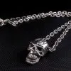 Bikerringshop Sterling Silver Big Head Skull Chain Necklace 1 Bikerringshop Sterling Silver Big Head Skull Chain Necklace -Outlet Rings Store big skull head necklace sterling silver