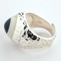 Bikerringshop Sterling Silver Dark Blue Evil Eye Adjustable Ring -Outlet Rings Store big evil eye ring 4