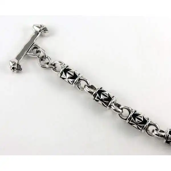 Bikerringshop Iron Cross Sterling Silver Mens Chain Bracelet 5 Bikerringshop Iron Cross Sterling Silver Mens Chain Bracelet - Image 3