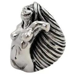Bikerringshop Sterling Silver Biker Naked Women Ring -Outlet Rings Store biker women ring 5