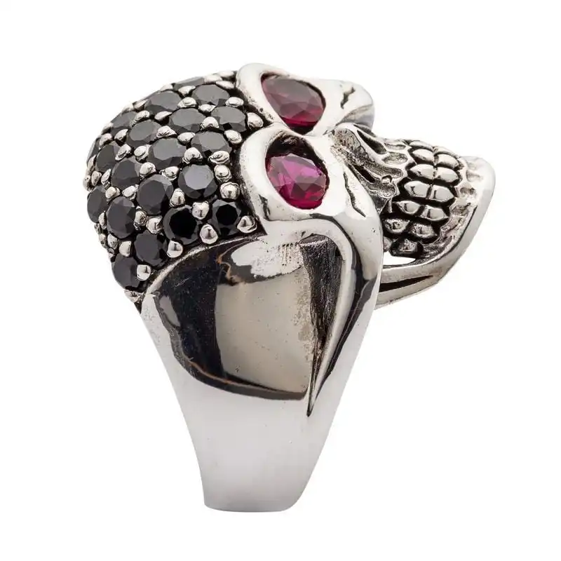 Bikerringshop Sterling Silver Black Forehead Blink Skull Ring 12 Bikerringshop Sterling Silver Black Forehead Blink Skull Ring - Image 10