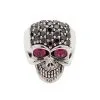Bikerringshop Sterling Silver Black Forehead Blink Skull Ring -Outlet Rings Store black forehead sparkling skull ring 6