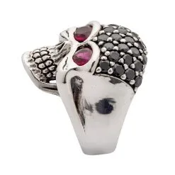 Bikerringshop Sterling Silver Black Forehead Blink Skull Ring 20 Bikerringshop Sterling Silver Black Forehead Blink Skull Ring -Outlet Rings Store black forehead sparkling skull ring 9