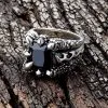 Bikerringshop Sterling Silver Black Onyx Gothic Claw Rings 2 Bikerringshop Sterling Silver Black Onyx Gothic Claw Rings -Outlet Rings Store black onyx gothic claw ring 3