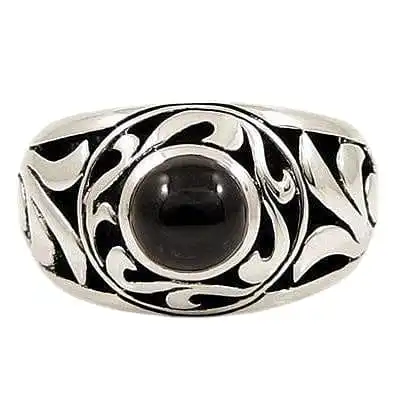 Bikerringshop Sterling Silver Black Onyx Mens Ring 3 Bikerringshop Sterling Silver Black Onyx Mens Ring