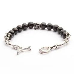 Bikerringshop Black Onyx Skull Silver Bracelet -Outlet Rings Store black onyx skull silver bracelet 10