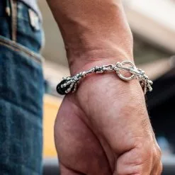 Bikerringshop Black Onyx Skull Silver Bracelet -Outlet Rings Store black onyx skull silver bracelet 14