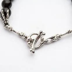 Bikerringshop Black Onyx Skull Silver Bracelet -Outlet Rings Store black onyx skull silver bracelet 2