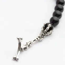 Bikerringshop Black Onyx Skull Silver Bracelet -Outlet Rings Store black onyx skull silver bracelet 7