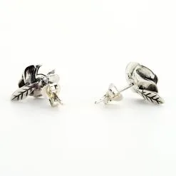 Bikerringshop Sterling Silver Black Rose Earrings -Outlet Rings Store black rose earrings 5