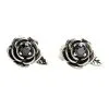 Bikerringshop Sterling Silver Black Rose Earrings -Outlet Rings Store black rose earrings 8