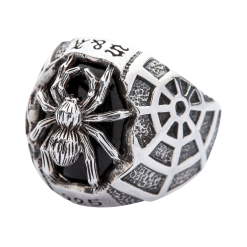 Bikerringshop Sterling Silver Medium Black Spider Ring -Outlet Rings Store black spider ring 4