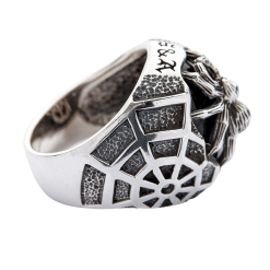 Bikerringshop Sterling Silver Medium Black Spider Ring -Outlet Rings Store black spider ring 5