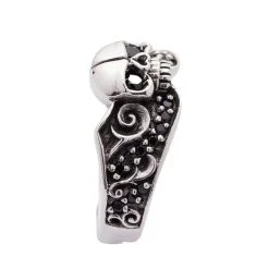 Bikerringshop Sterling Silver Black Stones Tribal Skull Gothic Ring -Outlet Rings Store black stones tribal skull gothic ring 4