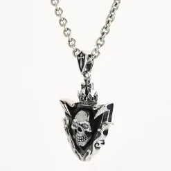 Bikerringshop Sterling Silver Diamond Blade Skull Pendant -Outlet Rings Store blade skull necklace 3