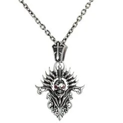 Bikerringshop Sterling Silver Blade Skull Pendant 14 Bikerringshop Sterling Silver Blade Skull Pendant -Outlet Rings Store blade skull necklace b082ef4d 04b4 4c54 aeba f460a7d89a2f