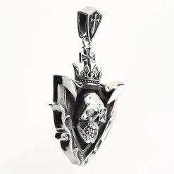 Bikerringshop Sterling Silver Diamond Blade Skull Pendant -Outlet Rings Store blade skull pendant 4