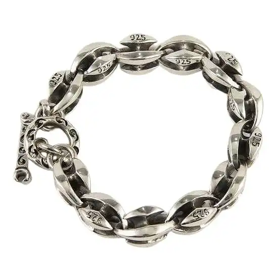 Bikerringshop Sterling Silver Blossom Men's Bracelet 4 Bikerringshop Sterling Silver Blossom Men's Bracelet - Image 2