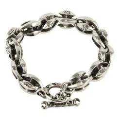 Bikerringshop Sterling Silver Blossom Men's Bracelet