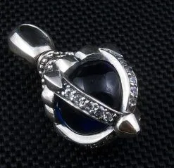 Bikerringshop Silver Blue Blossom Pendant 9 Bikerringshop Silver Blue Blossom Pendant -Outlet Rings Store blue blossom pendant