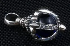 Bikerringshop Silver Blue Blossom Pendant 11 Bikerringshop Silver Blue Blossom Pendant -Outlet Rings Store blue blossom pendant 3