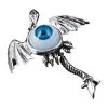 Bikerringshop Sterling Silver Blue Eyeball Gothic Wings Pendant -Outlet Rings Store blue eyeball gothic wings pendant