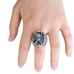 Bikerringshop Sterling Silver Blue Stone Spider Ring 11 Bikerringshop Sterling Silver Blue Stone Spider Ring -Outlet Rings Store blue stone spider ring 4