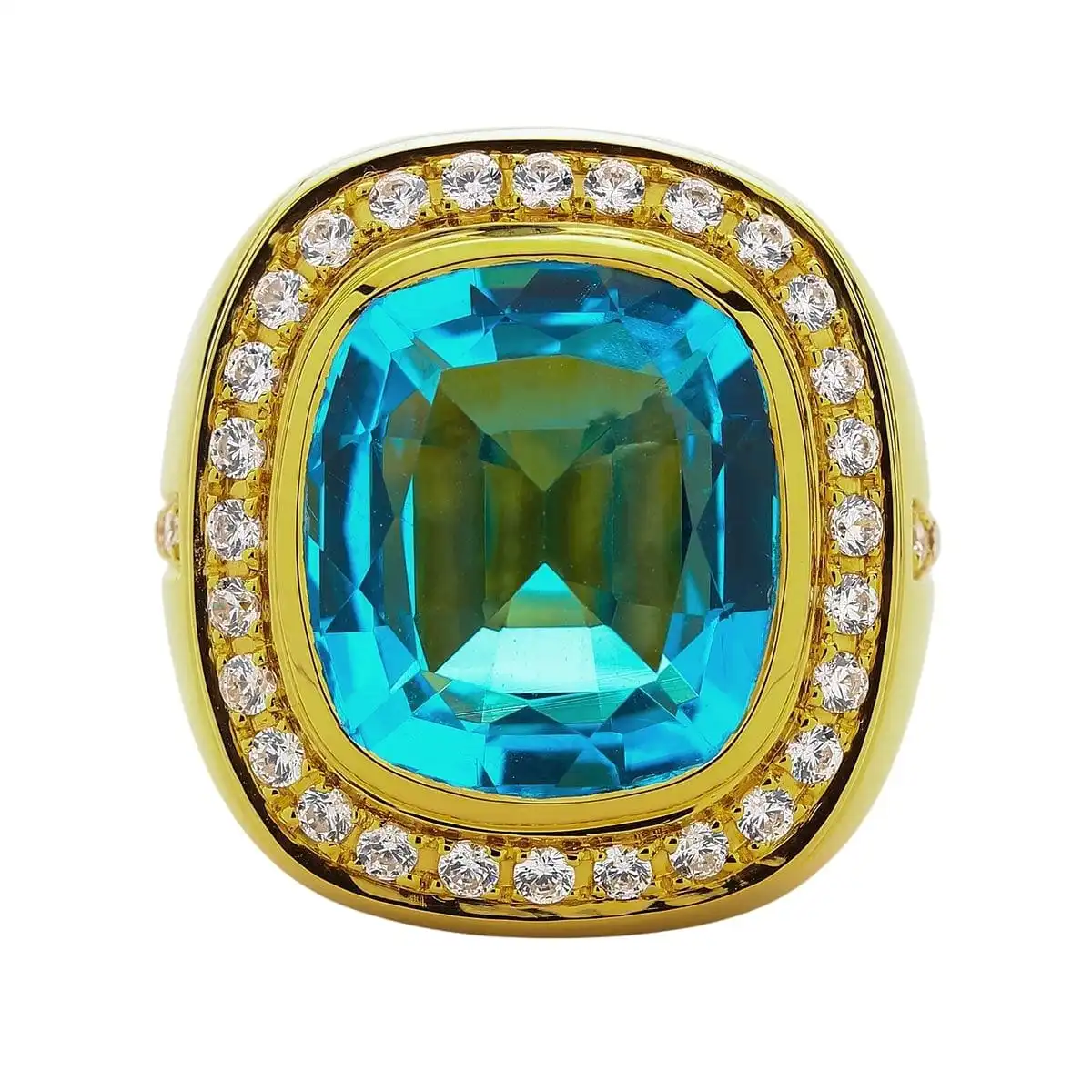 Bikerringshop Mens Huge Natural Blue Topaz Ring 4 Bikerringshop Mens Huge Natural Blue Topaz Ring - Image 2