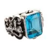 Bikerringshop Blue Topaz Scottish Lion Rampant Mens Ring -Outlet Rings Store blue topaz scottish lion rampant mens ring