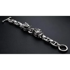 Bikerringshop Sterling Silver Boar Head Mens Bracelet 15 Bikerringshop Sterling Silver Boar Head Mens Bracelet -Outlet Rings Store boar head bracelet 4