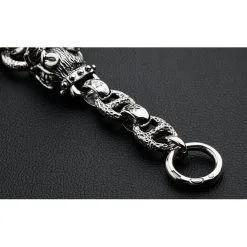 Bikerringshop Sterling Silver Boar Head Mens Bracelet 18 Bikerringshop Sterling Silver Boar Head Mens Bracelet -Outlet Rings Store boar head bracelet 7