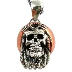 Bikerringshop Sterling Silver Skull Bob Marley Pendants