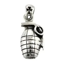 Bikerringshop Sterling Silver Bomb Pendant -Outlet Rings Store bomb pendant 2