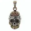 Bikerringshop Sterling Silver Brain Mexican Sugar Skull Pendant -Outlet Rings Store brain mexican sugar skull pendant