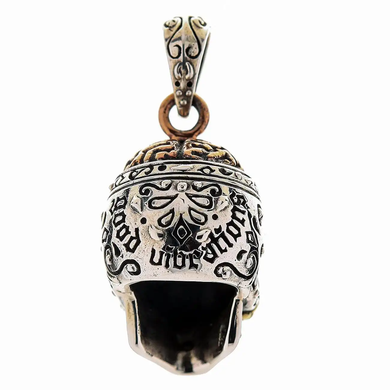 Bikerringshop Sterling Silver Brain Mexican Sugar Skull Pendant 6 Bikerringshop Sterling Silver Brain Mexican Sugar Skull Pendant - Image 4
